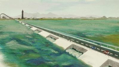 Artist's impression of a tidal gateway at Ribble