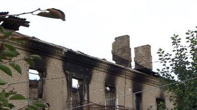 Badly damaged building