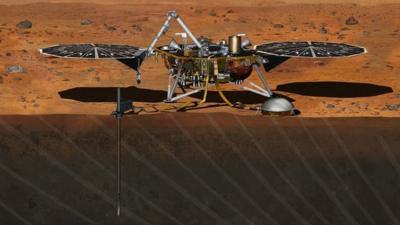 An artist's impression of the InSight Lander