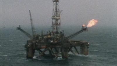 An oil platform off the coast of Aberdeen