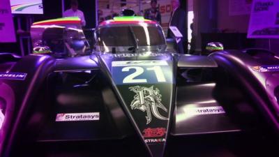 Le Mans racing car containing 3D printed parts
