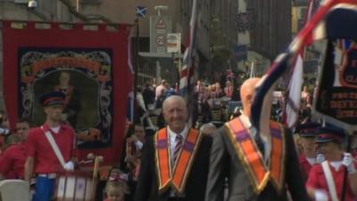 Orange Order members and bandsmen from Northern Ireland joined a pro-Union rally in Edinburgh