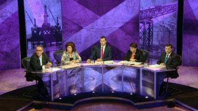 Stewart Hosie, Elaine C Smith, James Cook, Ruth Davidson and Douglas Alexander