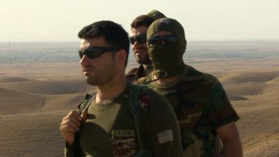 Peshmerga fighters on the front line