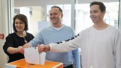 John Key and family members cast their ballots