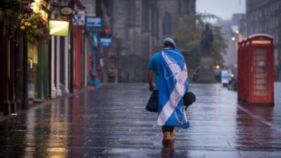 A dejected "Yes" supporter in Edinburgh