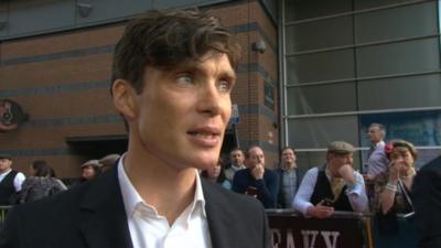 Actor and gang leader Cillian Murphy attended the premiere in Birmingham