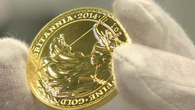 A gold Britannia coin