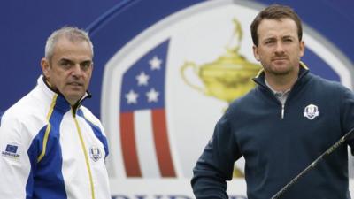 Europe's Ryder Cup captain Paul McGinley with Graeme McDowell