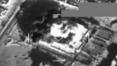 Still from air strike - Pentagon footage