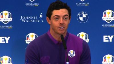 Rory McIlroy speaks about meeting former Manchester United manager Sir Alex Ferguson ahead of the 2014 Ryder Cup