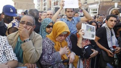 Muslims pay homage to French mountaineer Hervé Gourdel who was beheaded by Islamist militants in Algeria