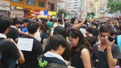 Protesters in Hong Kong