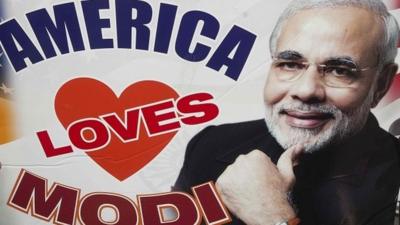 America Love Modi sign