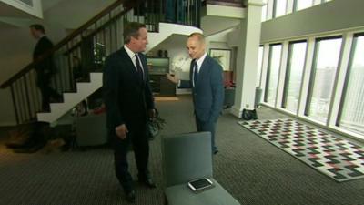 David Cameron and Evan Davis