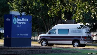 Ambulance outside Texas Health Presbyterian