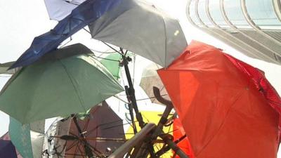 Umbrella sculpture