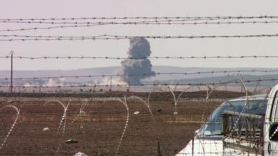 An explosion near Kobani