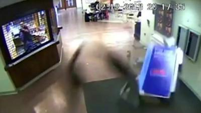 Cash point pulled from the floor by ram raiders