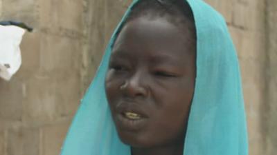 Refugee from Boko Haram, Rejoice, describing how her family were killed