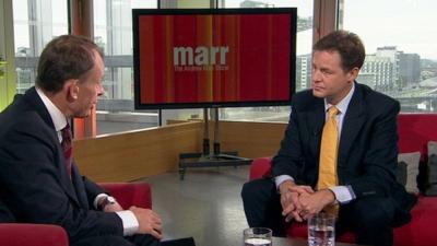 Andrew Marr interviewing Nick Clegg MP