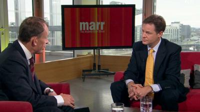 Andrew Marr interviewing Nick Clegg MP