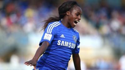 Chelsea's Eniola Aluko celebrates scoring