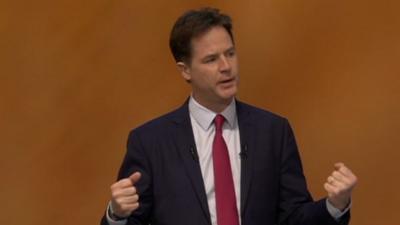 Nick Clegg gives conference speech