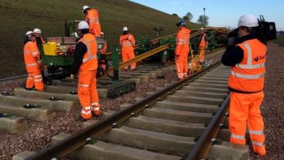 Rail track laying