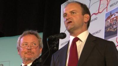 UKIP's Douglas Carswell with Tory candidate Giles Watling