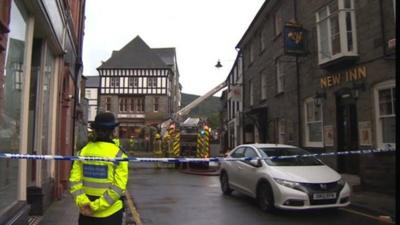 Firefighters in Llanrwst