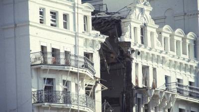 Archive photo of Brighton Grand Hotel following IRA bomb in 1984