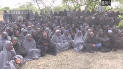 Still from Boko Haram showing abducted schoolgirls