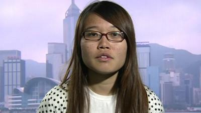 Yvonne Leung of the Hong Kong Federation of Students