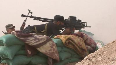 Volunteer Salam Brigade fighters between Baghdad and Mosul