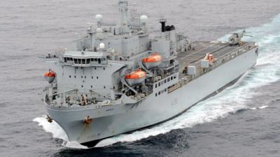 The RFA Argus, a navy ship