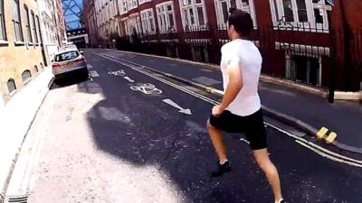 Man running to race the tube