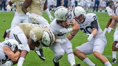 Penn State in action against University of Central Florida at the American football college season opener at Croke Park in August