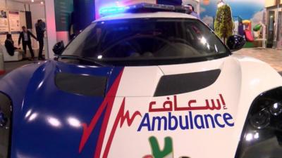 The world's fastest ambulance has been revealed at the Gitex technology show in Dubai.