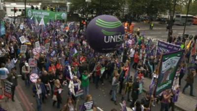 Protesters in London