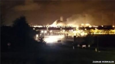 Didcot B Power Station on fire