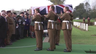 Reburial ceremony for fallen World War One soldier