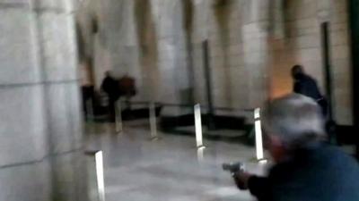 Toronto Globe and Mail footage shows firing of shots inside the Canadian parliament building