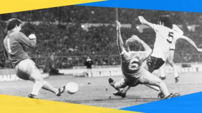 Tottenham's Ricky Villa scores his famous goal in the 1981 FA Cup final against Manchester City