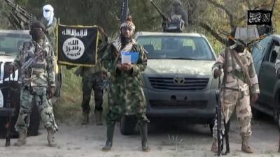 Boko Haram militants in screenshot from video - 2 October 2015