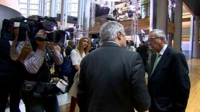 Jean Claude Juncker being interviewed