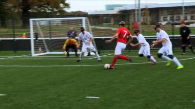 Blind footballers