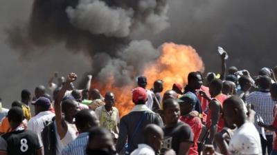 Protesters in Ouagadougou