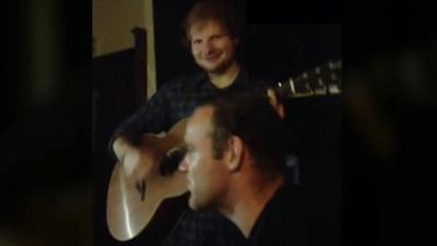 Wayne Rooney and Ed Sheeran