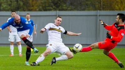 Kris Boyd scores for Rangers against Dumbarton